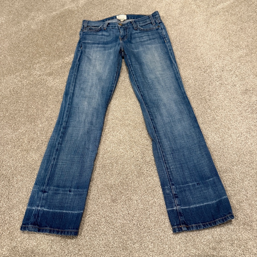 Current/Elliott The Arrow Straight Let Out Hem Blue Denim Jeans 26 - 0